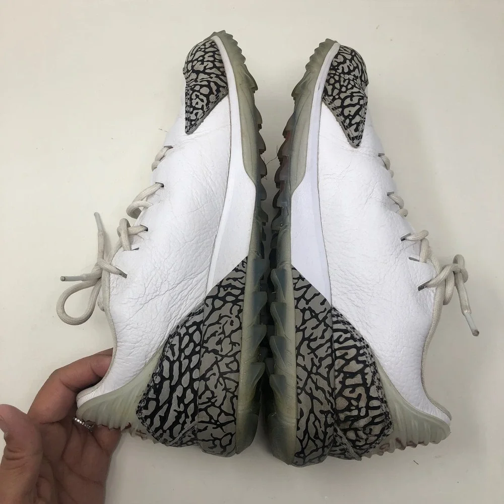 Jordan ADG Golf Shoes Mens‎ 8.5 White Cement AR7995-100 Elephant Print Leather